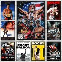 โปสเตอร์ภาพยนตร์ Rocky Balboa ภาพยนตร์คลาสสิกมวยออกกำลังกายภาพพิมพ์ศิลปะผนังจิตรกรรมผืนผ้าใบแบบ HD ตกแต่งห้องบาร์คาเฟ่บ้าน