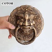 Vintage Brass Lion Head Handle Door Knocker Two Dragons Frolicking Door Handle Animal Head Wooden Door Glass Door Handle Door Hardware Locks