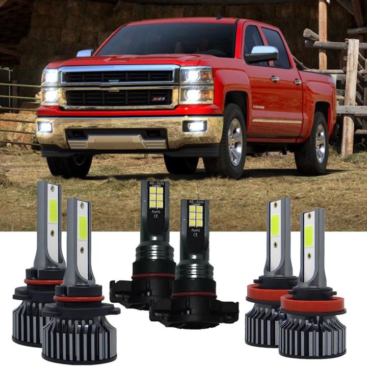 ชุดไฟสปอตไลท์-led-สําหรับ-chevy-silverado-1500-2500-07-2015-6x-รับประกัน-10-เดือน