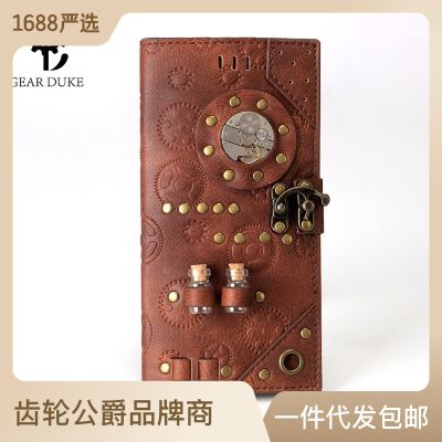 2022 New Steampunk Womens Long Wallet Industrial Retro Style Clutch Purse Womens Clutch Wallet