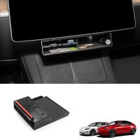 Under Screen Storage Organizer Box for Tesla Model 3 Model Y 2021-2023 Kits Key Card Gadget Storage Large Space