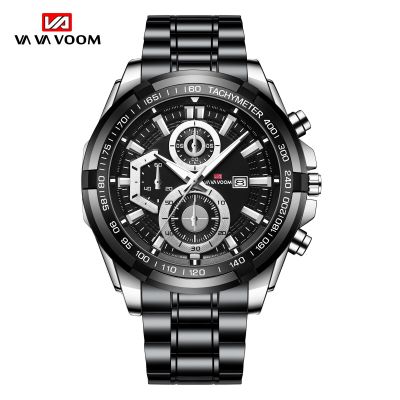 VAVA VOOM 2022 Top Brand Fashion Sports Stainless Steel Watch Classic Large Dial 3ATM Waterproof Leisure Calendar Watch Reloj