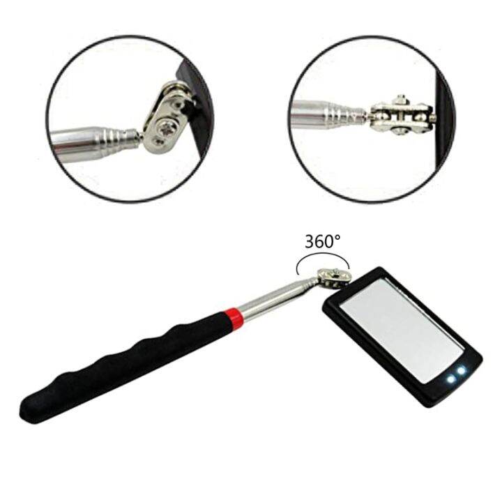 Extendable Inspection Mirror for Automobile,LED Lamp Endoscope,360