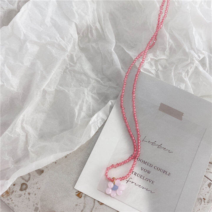 สร้อยคอลูกปัด-diy-ทำด้วยมือ1ชิ้นสายลูกปัดโบโฮเดซี่สไตล์วินเทจสร้อยคอแบบสั้นสีสันสดใสสำหรับเครื่องประดับคอปกของผู้หญิง