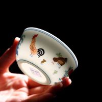 45ML/110ML Chicken Bowl Cup Blue and-white Jingdezhen Teacup Single Ceramic Handmade Daming Dehua Antique Playing Kungfu Tea Set