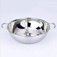 1pc Cooking Pot Stainless Steel Single-Layer Cooking Pot Double Ear Duck Mandarin Fondue Hot Pot Cooking Pot