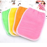 【cw】 Color Sided Shower Exfoliating Gloves Massage Loofah Scrubber Accessories