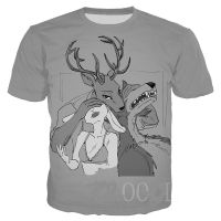 BEASTARS Cartoon Anime Gray T-shirt Pullover Wolf Deer 3D Print Animal Tee Tops Sweatshirts Men/Women Harajuku Oversized T Shirt