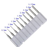 10pcs Coat Carbide 0.5-3.175 PCB Carbide Tools CNC Cutting Bits Milling Cutters Kit