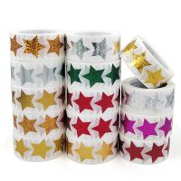 500pcs Glitter Star Stickers for Kids Reward Foil Star Adhesives Labels for Kids Behavior Student Planner School Classroom