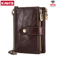 KAVIS Brand Genuine Leather Men Wallets Credit Card Holder Coin Purse Male Cardholder Small Vallet Portomonee Rfid PORTFOLIO