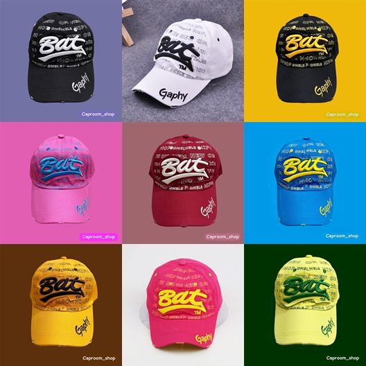 cap-bat-hat-หมวกบักเก็ต-bucket-หมวกแก็ป-หมวกเบสบอล-หมวกฮิปฮอป-hiphop-ลายปัก-มีหลายสี-หมวกสกรีน-หมวกเกาหลี-หมวกแฟชั่น-ราคาถูก-พร้อมส่ง