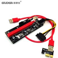 009S 1x ไปยัง16x Pci ไรเซอร์การ์ด Expender Pci Extender สาย Usb3.0 6pin คู่4pin Molex Sata To 6pin สำหรับ Eth Miner เคสโทรศัพท์