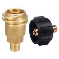 2 Piece QCC1 Propane Adapter Gas Regulator Valve Fitting 5042 Male QCC1 Nut Propane Gas Fitting Hose Adapter with Nut