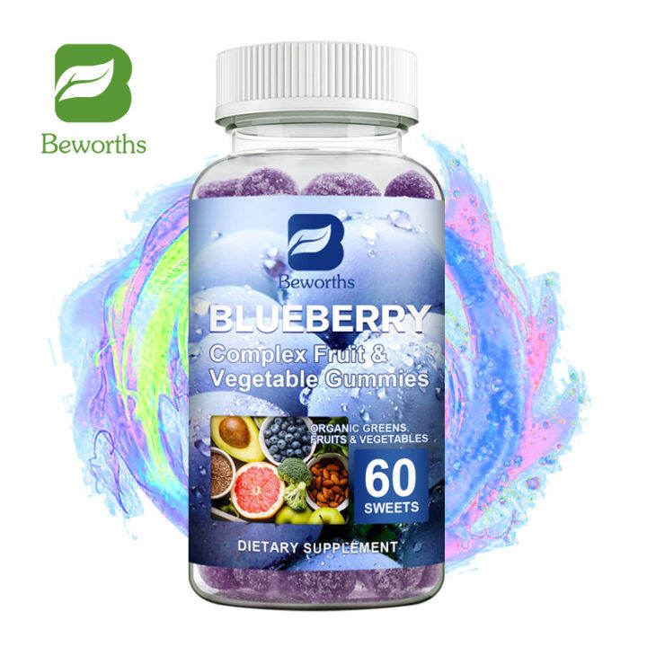 BEWORTHS Natural Organic Blueberryflavor Compound Fruit&Vegetable Gummies Increase Immune
