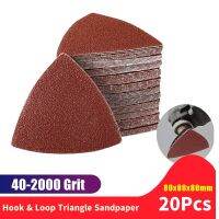 20Pcs Triangular Sandpaper Hook &amp; Loop Triangle Sanding Sheets Fit 3-1/8 Inch Oscillating Multi Tool Polishing Pad 40-2000 Grit Power Sanders