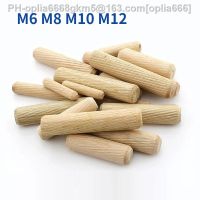 10/20/50/100pcs M6 M8 M10 M12 Wooden Dowel Cabinet Drawer Round Fluted Wood Craft Dowel Pins Rods Set Furniture Fitting