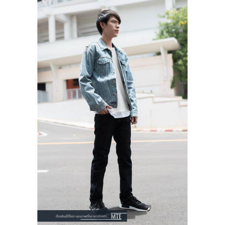 miinshop-เสื้อผู้ชาย-เสื้อผ้าผู้ชายเท่ๆ-mteกางเกงยีนส์สีดำผ้ายืดผู้ชายทรงกระบอกเป้าซิป-ยี่ห้อ-migal-รุ่น112-1-สินค้าพร้อมส่ง-มีเอว-28-36-เสื้อผู้ชายสไตร์เกาหลี