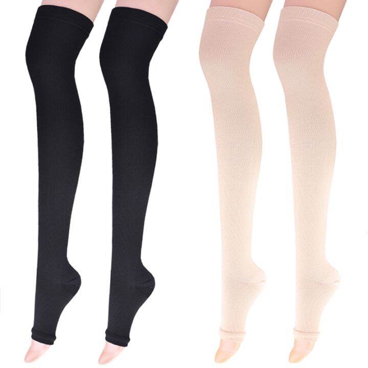 Compression Socks Thigh High Pressure Open Toe Varicose Stockings Men