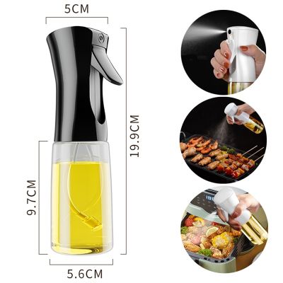 ☒△ 200ml Oil Spray Bottle Kitchen Cooking Olive Oil Dispenser Camping BBQ Baking Vinegar Soy Sauce Sprayer Containers