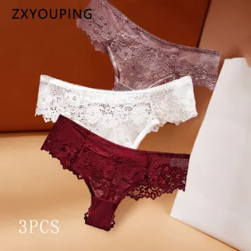 3pcs/lot Lace Women's Panties Sets Ice Silk Seamless Underwear