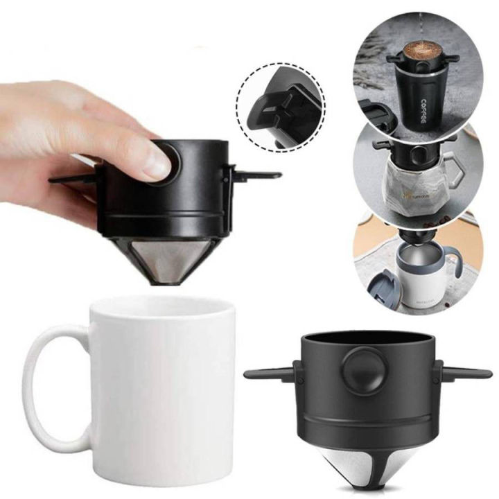 Foldable Coffee Filters Stainless Steel Drip Coffee Funnel Reusable ...