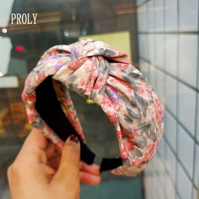 【CC】 PROLY New Fashion Headband Print Hairband Wide Side Turban Bohemia Headdress Adult Hair Accessories Wholesale
