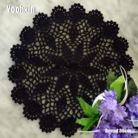 ใหม่รอบ Handmade ลูกไม้ผ้าฝ้ายตาราง Place Mat Pan Pad ผ้าโครเชต์ Placemat ถ้วยแก้วงานแต่งงานชากาแฟ Coaster Doily ห้องครัว-Faewer