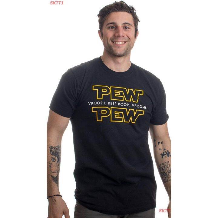 เสื้อยืดกีฬา-pew-pew-wars-funny-sci-fi-space-star-noises-science-for-geek-men-women-t-shirt-short-sleeve-t-shirtss-5xl