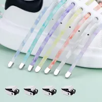 100CM Tie dyed Gradient Color Lazy Shoelaces Without Ties Elastic Laces Sneakers Shoes Laces No Ties Flat Shoelaces Shoe Ropes