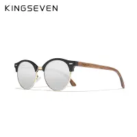 Kingseven photochromic Walnut แว่นตากันแดดไม้ผู้ชาย Polarized Semi-rimless UV400 R แว่นตาผู้หญิง OC luxus