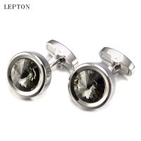 Low key Luxury Austria AAA Crystal Cufflinks For Mens Shirt Suit Cuffs Lepton High Quality Lawyer Groom Wedding Cuff links