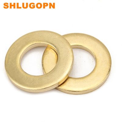 GB97 DIN125 Solid Brass Copper Round Flat Ring Washer Plain Gasket Pad Meson for M2 M2.5 M3 M4 M5M6 M8 M10M12 use for Screw Bolt Nails  Screws Fastene