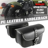 ☾♝ For Harley Sportster XL883 XL1200 XL 883 1200 Swingarm Moto Bag PU Leather Saddlebags Bag Saddle Left Right Side Tool Bags