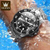 OLEVS Green Water Ghost Watch for Men Luxury Brand Business Waterproof Large Dial Sports Quartz Male Wristwatches Montre Homme