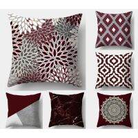 Red Geometric pillow case 40 x 40.45 x 45.50 x 50.60 x 60. Living room cushion cover. Square Home Decor sofa pillowcases.