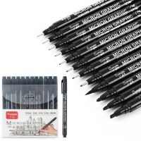 GN 8050 Refillable Micron Pen Black Ink Fineliner Waterproof Drawing Marker Pen Stationery Anime School Art Supplies Kit Canetas