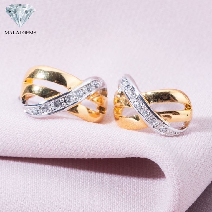 malai-gems-ต่างหูเพชร-เงินแท้-silver-925-เพชรสวิส-cz-เคลือบทองคำขาว-รุ่น14009154-แถมกล่อง-ต่างหูcz-ต่างหูเงินแท้