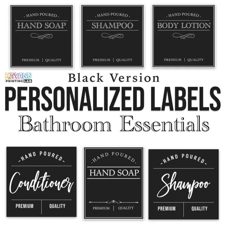 Personalized Bathroom Stickers (Black Version) [1 SET] Lazada PH