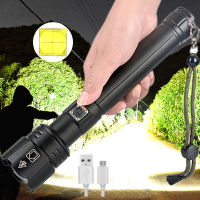 Powerful XHP90.2 LED Flashlight Lamp Zoom Torch 18650 USB Chargeable Waterproof Lamp for Camping Emergency