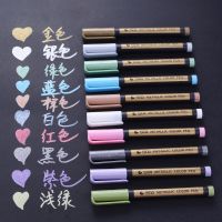 STA 10 Colors Metallic Marker Pens for Rock Painting Medium Point Metallic Color Markers for Ceramic Glass Plastic Scrapbooking