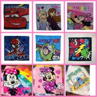 ❆✸☌ 2023 Disney Stitch Mickey Minnie Mouse Mc Queen Baby Face Towels 5pcs Cotton Water Absorbing Soft Toddler Hand Towel 30X30cm