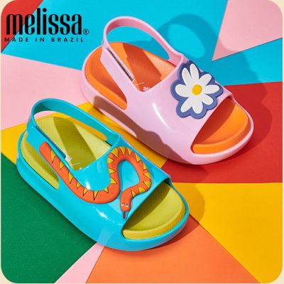 2023 New Mini Melissa Children Summer Sandals Kids Fashion Soft Sole Jelly Shoes Girl Boy Princess Beach Shoes Baby Beach Shoes