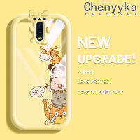 เคส Chenyyyka สำหรับ OPPO R17เคสนิ่มรูปโบว์สีกระแสแฟชั่นน่ารักเคส Tpu ใสกรอบสีเคสกันกระแทกกล้อง