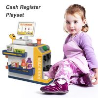 Pretend Play Store Cashier with Sound Light Simulated Cash Register Best Gifts Shopping Cashier BPA Free for Kids Child
