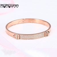 SWA Fashion Jewelry High Quality New Crystal Rose Gold Simple and Elegant Bracelet Female Romantic New Year Gift