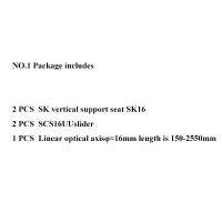 2PC SCS16-50UU แสงแกนของชิ้นส่วน + หนึ่ง SK16-50 + 2PC ชุดที่รองนั่งรางนำเพลาฮาร์ดแกนแสงเชิงเส้น