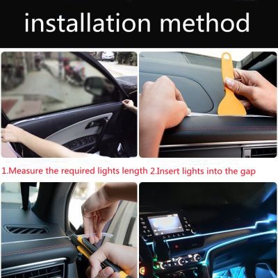1m 2m 3m 5m car interior accessories atmosphere lamp EL cold light line with USB DIY Decorative Dash board Console Auto LED Ambient Light