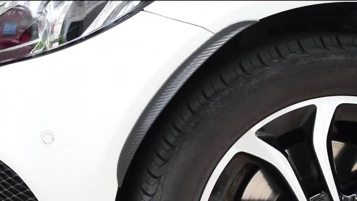 44cm17.5” Carbon Fiber Wheel Eyebrow Arch Fender Flares Cover Trim Mudguards  Lip Strips Mud Flaps Universal Car Part
