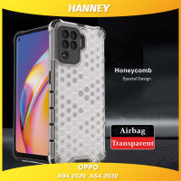 HANNEY สำหรับ OPPO A94 A54 2020เคสโทรศัพท์ Honeycomb กันกระแทก Heavy เคสกันกระแทก PC TPU ไฮบริดเกราะฝาหลัง FC-01